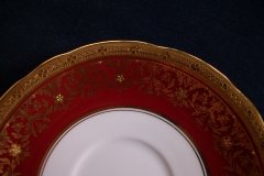 AYNSLEY KENILWORTH RED #7023-  CUP & SAUCER   .....   http://jaapiesfinechinastore.com