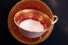 AYNSLEY KENILWORTH RED #7023-  CUP & SAUCER   .....   http://jaapiesfinechinastore.com