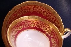 AYNSLEY KENILWORTH RED #7023-  CUP & SAUCER   .....   http://jaapiesfinechinastore.com