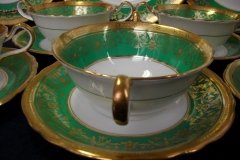 AYNSLEY KENILWORTH GREEN- SOUP BOWL & SAUCER    .....   http://jaapiesfinechinastore.com
