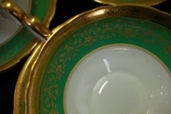 AYNSLEY KENILWORTH GREEN- SOUP BOWL & SAUCER    .....   http://jaapiesfinechinastore.com