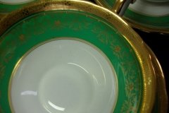 AYNSLEY KENILWORTH GREEN- SOUP BOWL & SAUCER    .....   http://jaapiesfinechinastore.com