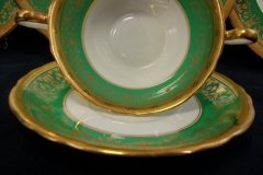 AYNSLEY KENILWORTH GREEN- SOUP BOWL & SAUCER    .....   http://jaapiesfinechinastore.com