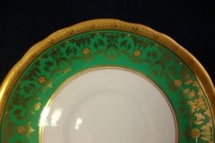 AYNSLEY KENILWORTH GREEN- SOUP BOWL & SAUCER    .....   http://jaapiesfinechinastore.com