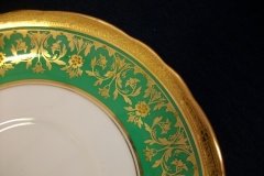 AYNSLEY KENILWORTH GREEN- SOUP BOWL & SAUCER    .....   http://jaapiesfinechinastore.com