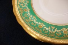 AYNSLEY KENILWORTH GREEN- SOUP BOWL & SAUCER    .....   http://jaapiesfinechinastore.com