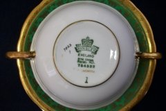 AYNSLEY KENILWORTH GREEN- SOUP BOWL & SAUCER    .....   http://jaapiesfinechinastore.com