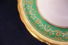 AYNSLEY KENILWORTH GREEN- SAUCER FOR SOUP BOWL    .....   http://jaapiesfinechinastore.com