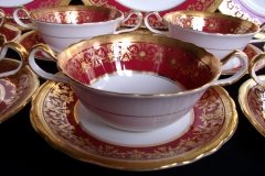 AYNSLEY KENILWORTH RED #7023- SOUP  CUP & SAUCER   .....   http://jaapiesfinechinastore.com