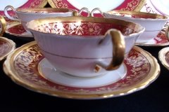 AYNSLEY KENILWORTH RED #7023- SOUP  CUP & SAUCER   .....   http://jaapiesfinechinastore.com