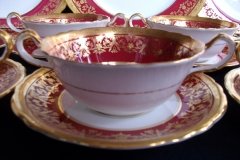 AYNSLEY KENILWORTH RED #7023- SOUP  CUP & SAUCER   .....   http://jaapiesfinechinastore.com