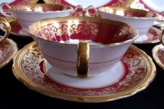 AYNSLEY KENILWORTH RED #7023- SOUP  CUP & SAUCER   .....   http://jaapiesfinechinastore.com