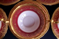 AYNSLEY KENILWORTH RED #7023- SOUP  CUP & SAUCER   .....   http://jaapiesfinechinastore.com