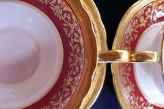 AYNSLEY KENILWORTH RED #7023- SOUP  CUP & SAUCER   .....   http://jaapiesfinechinastore.com