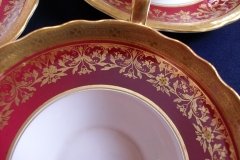 AYNSLEY KENILWORTH RED #7023- SOUP  CUP & SAUCER   .....   http://jaapiesfinechinastore.com