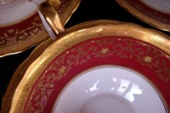 AYNSLEY KENILWORTH RED #7023- SOUP  CUP & SAUCER   .....   http://jaapiesfinechinastore.com