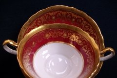 AYNSLEY KENILWORTH RED #7023- SOUP  CUP & SAUCER   .....   http://jaapiesfinechinastore.com