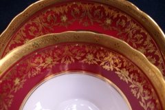 AYNSLEY KENILWORTH RED #7023- SOUP  CUP & SAUCER   .....   http://jaapiesfinechinastore.com