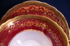 AYNSLEY KENILWORTH RED #7023- SOUP  CUP & SAUCER   .....   http://jaapiesfinechinastore.com
