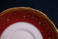 AYNSLEY KENILWORTH RED #7023- SOUP  CUP & SAUCER   .....   http://jaapiesfinechinastore.com