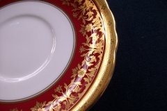 AYNSLEY KENILWORTH RED #7023- SOUP  CUP & SAUCER   .....   http://jaapiesfinechinastore.com