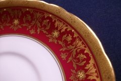 AYNSLEY KENILWORTH RED #7023- SOUP  CUP & SAUCER   .....   http://jaapiesfinechinastore.com