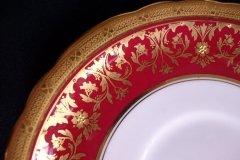 AYNSLEY KENILWORTH RED #7023- SOUP  CUP & SAUCER   .....   http://jaapiesfinechinastore.com