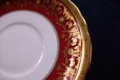 AYNSLEY KENILWORTH RED #7023- SOUP  CUP & SAUCER   .....   http://jaapiesfinechinastore.com
