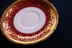 AYNSLEY KENILWORTH RED #7023- SOUP  CUP & SAUCER   .....   http://jaapiesfinechinastore.com