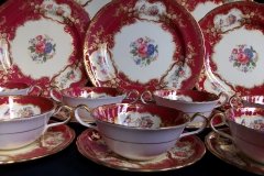 AYNSLEY PARAMOUNT MARONE  #7700- SOUP BOWL & SAUCER   .....   http://jaapiesfinechinastore.com