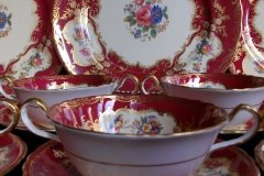 AYNSLEY PARAMOUNT MARONE  #7700- SOUP BOWL & SAUCER   .....   http://jaapiesfinechinastore.com