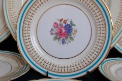 AYNSLEY PORTRUSH TEAL BLUE #7429- BREAD & BUTTER PLATES  .....   http://jaapiesfinechinastore.com