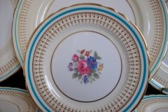 AYNSLEY PORTRUSH TEAL BLUE #7429- BREAD & BUTTER PLATES  .....   http://jaapiesfinechinastore.com