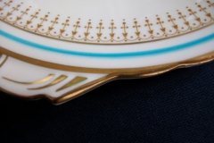 AYNSLEY PORTRUSH TEAL BLUE #7429- CAKE SERVING  PLATE  .....   http://jaapiesfinechinastore.com