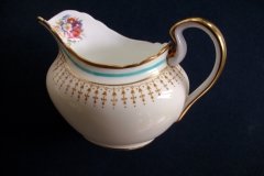 AYNSLEY PORTRUSH TEAL BLUE #7429- CREAMER   .....   http://jaapiesfinechinastore.com