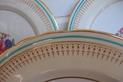 AYNSLEY PORTRUSH TEAL BLUE #7429- DINNER PLATES  .....   http://jaapiesfinechinastore.com