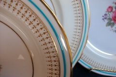 AYNSLEY PORTRUSH TEAL BLUE #7429- SALAD PLATES  .....   http://jaapiesfinechinastore.com