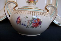 AYNSLEY PORTRUSH TEAL BLUE #7429- SUGAR BOWL  .....   http://jaapiesfinechinastore.com