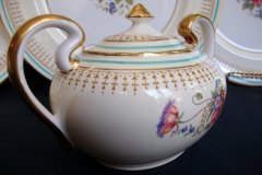 AYNSLEY PORTRUSH TEAL BLUE #7429- SUGAR BOWL  .....   http://jaapiesfinechinastore.com