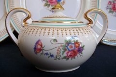 AYNSLEY PORTRUSH TEAL BLUE #7429- SUGAR BOWL  .....   http://jaapiesfinechinastore.com