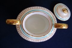 AYNSLEY PORTRUSH TEAL BLUE #7429- SUGAR BOWL  .....   http://jaapiesfinechinastore.com