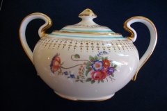 AYNSLEY PORTRUSH TEAL BLUE #7429- SUGAR BOWL  .....   http://jaapiesfinechinastore.com