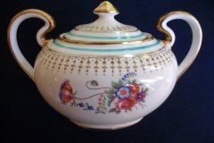 AYNSLEY PORTRUSH TEAL BLUE #7429- SUGAR BOWL  .....   http://jaapiesfinechinastore.com