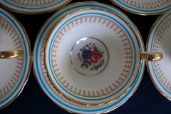 AYNSLEY #7429- PORTRUSH TEAL BLUE- CUP & SAUCER   .....   http://jaapiesfinechinastore.com