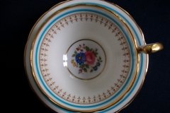 AYNSLEY #7429- PORTRUSH TEAL BLUE- CUP & SAUCER   .....   http://jaapiesfinechinastore.com