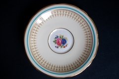 AYNSLEY #7429- PORTRUSH TEAL BLUE- CUP & SAUCER   .....   http://jaapiesfinechinastore.com
