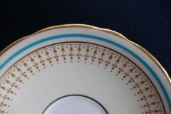 AYNSLEY #7429- PORTRUSH TEAL BLUE- CUP & SAUCER   .....   http://jaapiesfinechinastore.com