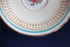 AYNSLEY #7429- PORTRUSH TEAL BLUE- CUP & SAUCER   .....   http://jaapiesfinechinastore.com