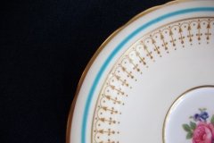 AYNSLEY #7429- PORTRUSH TEAL BLUE- CUP & SAUCER   .....   http://jaapiesfinechinastore.com