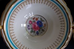 AYNSLEY PORTRUSH TEAL BLUE #7429- SOUP BOWL & SAUCER